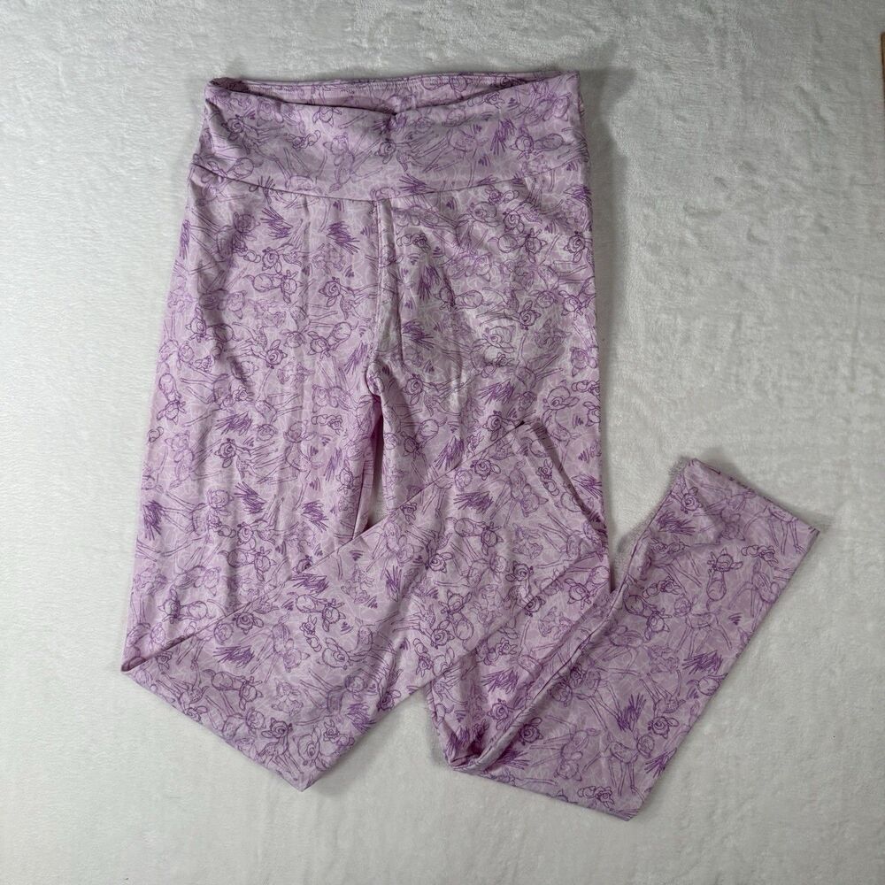 LuLaRoe Disney Bambi Thumper Sketch Leggings Purple One Size OS NWOT